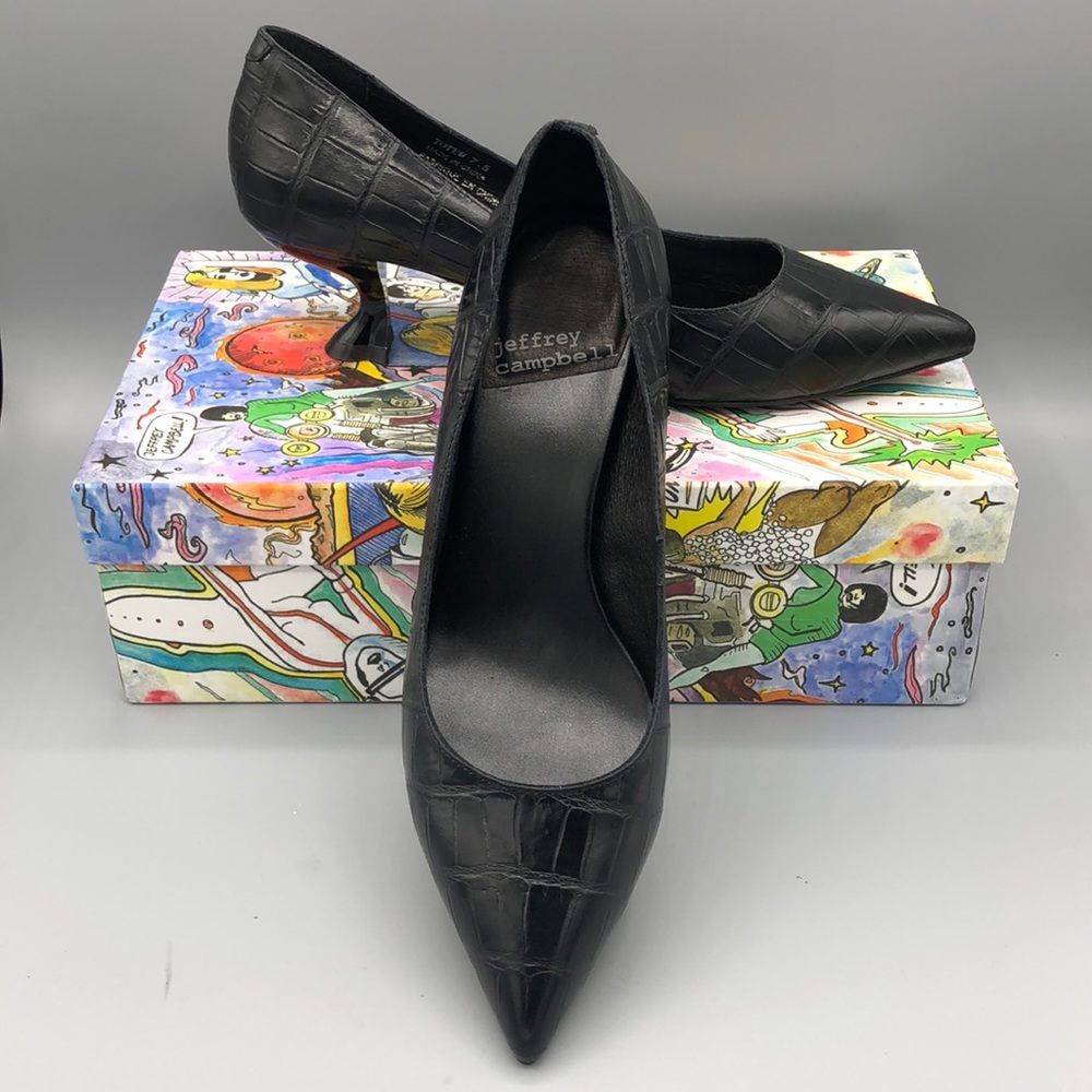 Jeffrey Campbell croc embossed shoes